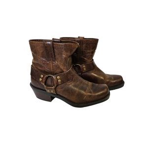 Cabela's brown leather square toed short boots. Size 8.